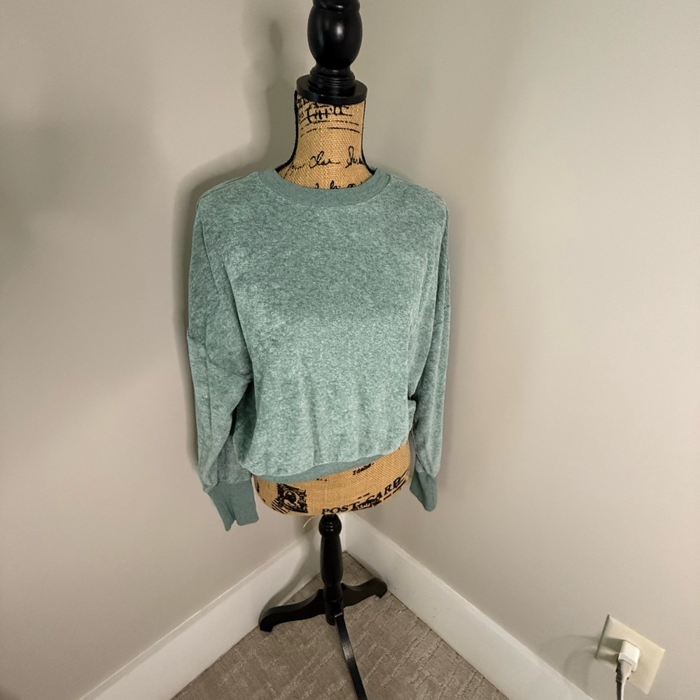 Old‎ Navy Women's Terry cloth Soft Teal Sweatshirt - Picture 3 of 6